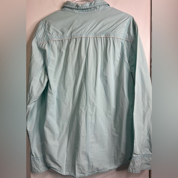 Mens BKE Buckle Button Down Casual Shirt Long-Sleeve Blue - Picture 3 of 3